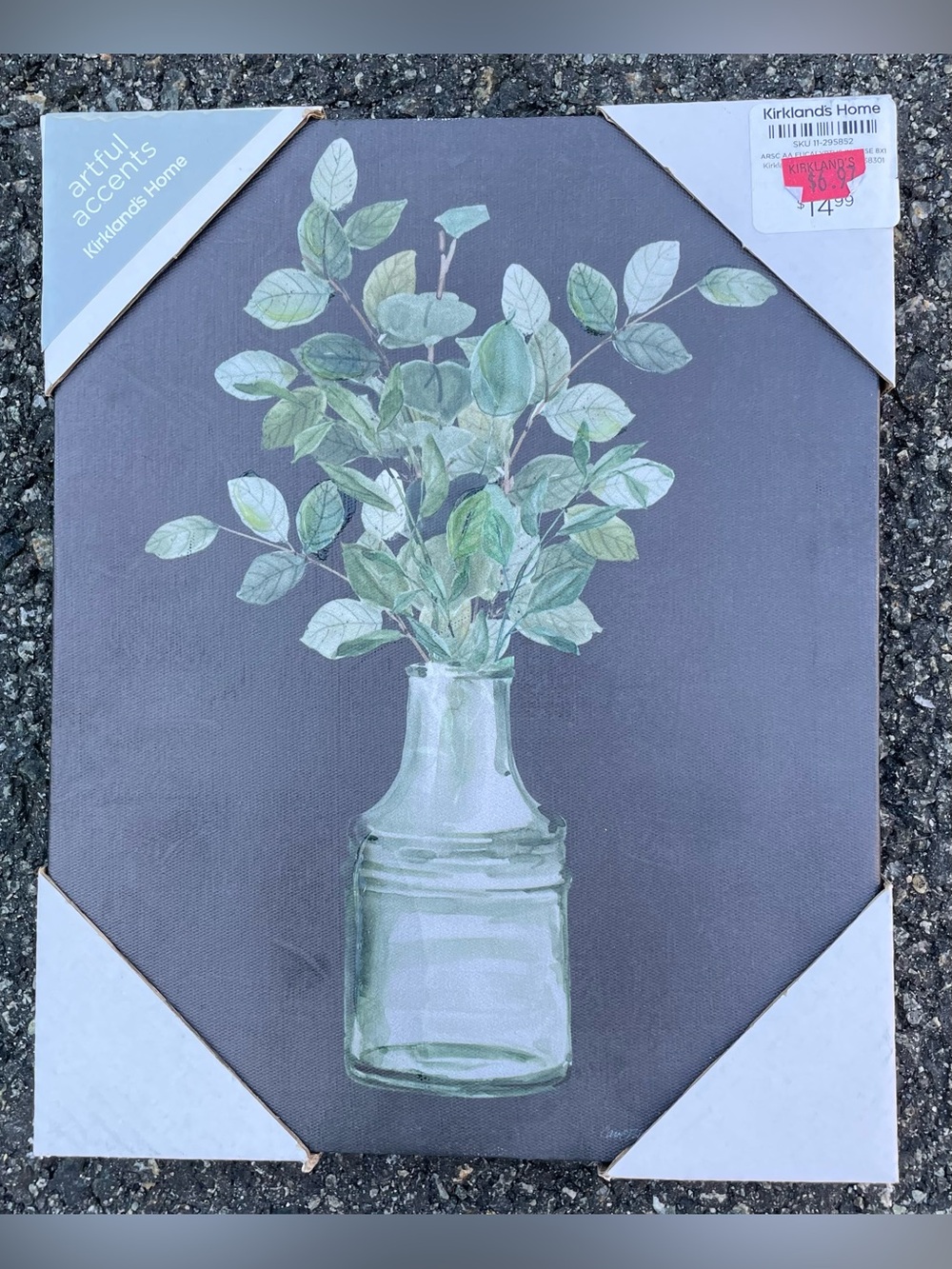 Kirklands Green Botanical Vase Canvas Wall Art